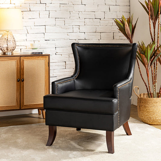 Aurelia Mid-century Modern Vegan Leather Accent Armchair