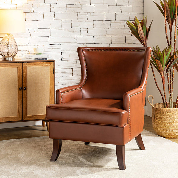 Aurelia Mid-century Modern Vegan Leather Accent Armchair