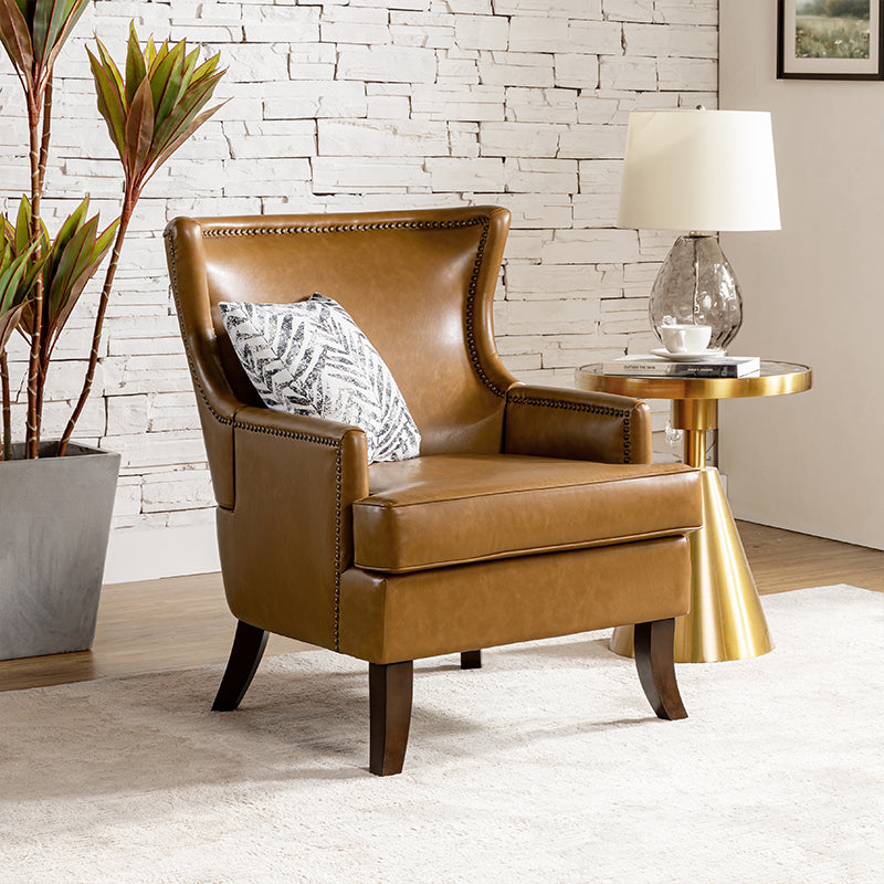 Aurelia Mid-century Modern Vegan Leather Accent Armchair