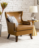 Aurelia Mid-century Modern Vegan Leather Accent Armchair