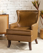 Aurelia Mid-century Modern Vegan Leather Accent Armchair