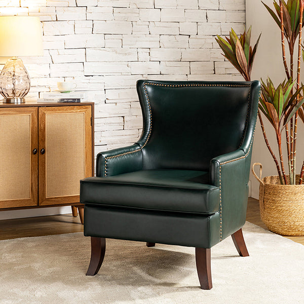 Aurelia Mid-century Modern Vegan Leather Accent Armchair