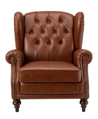 Raquel Genuine Leather Armchair with Sturdy Construction