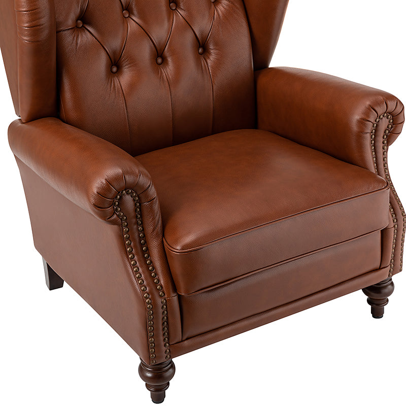 Raquel Genuine Leather Armchair with Sturdy Construction