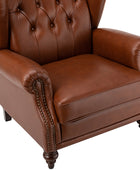 Raquel Genuine Leather Armchair with Sturdy Construction