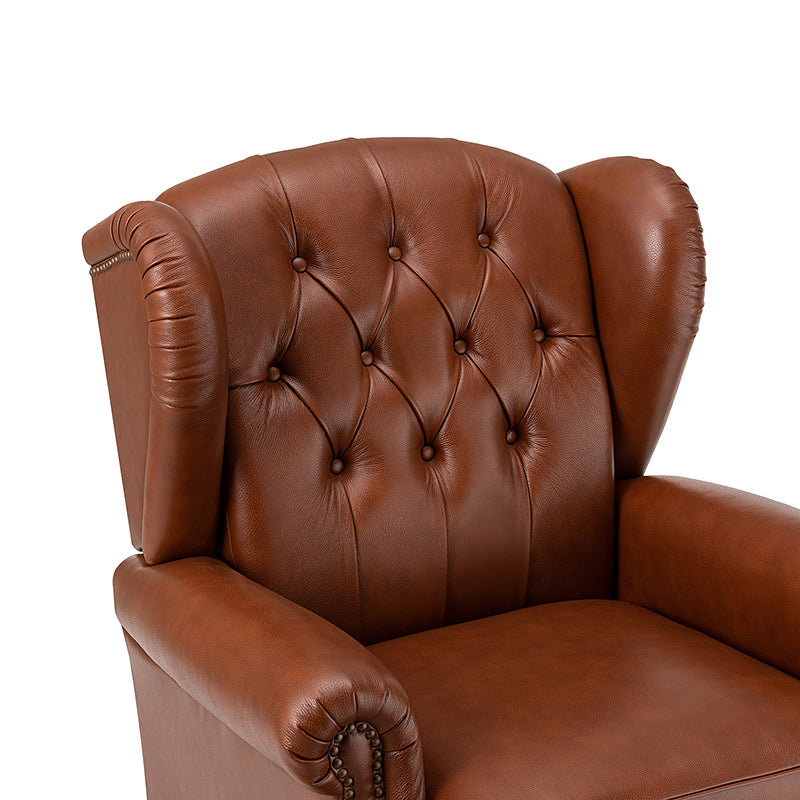 Raquel Genuine Leather Armchair with Sturdy Construction