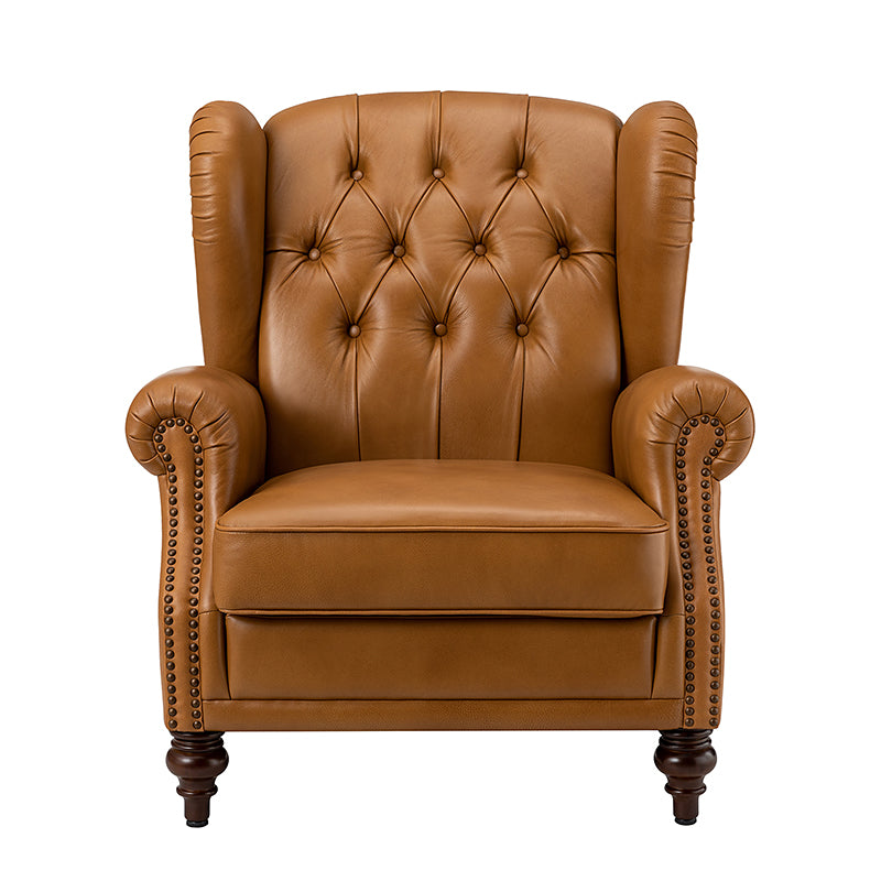 Raquel Genuine Leather Armchair with Sturdy Construction