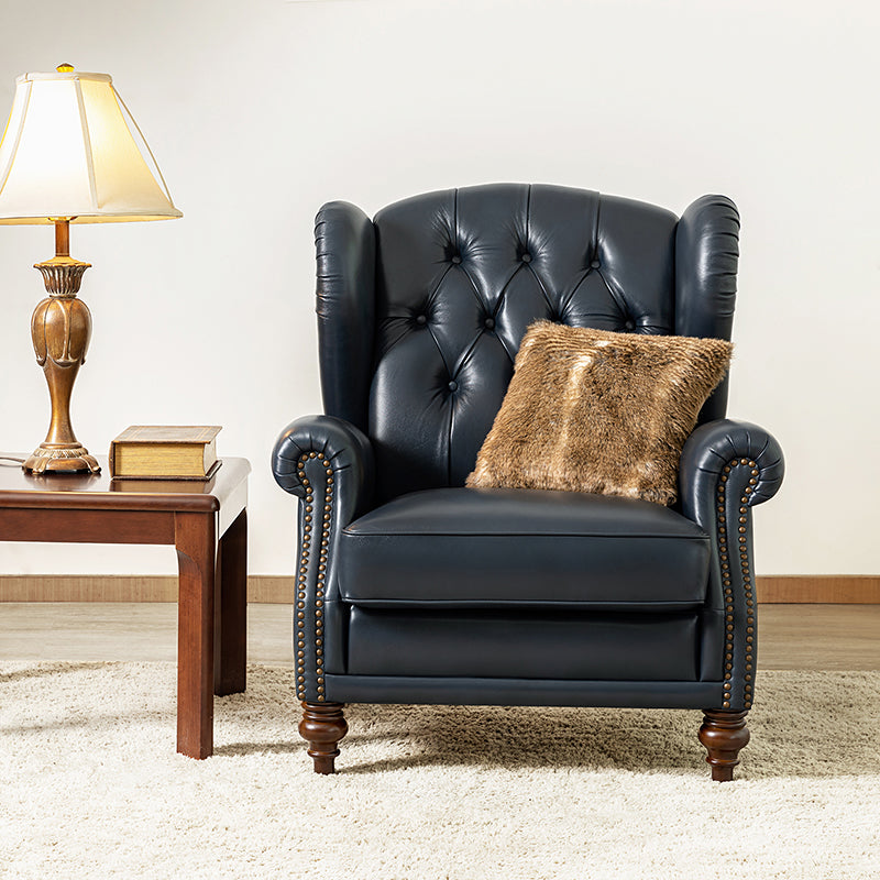 Raquel Genuine Leather Armchair with Sturdy Construction