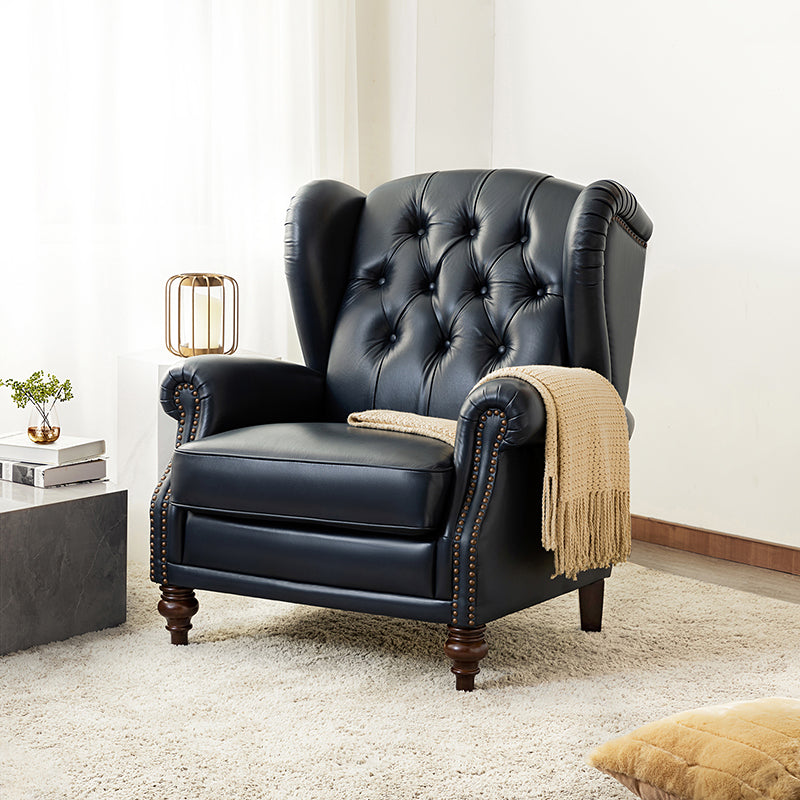 Raquel Genuine Leather Armchair with Sturdy Construction