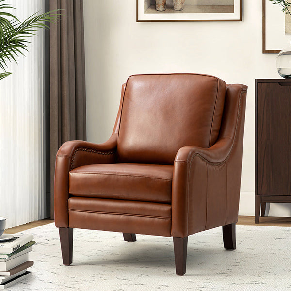 Patricio 27.56" Wide  Genuine Leather Armchair