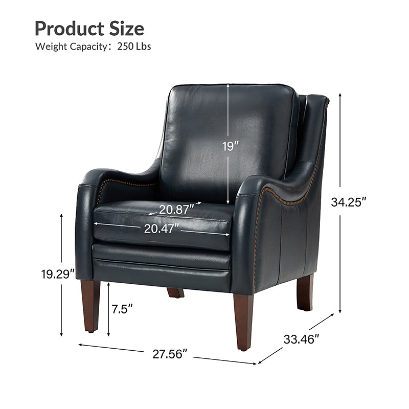 Patricio 27.56" Wide  Genuine Leather Armchair