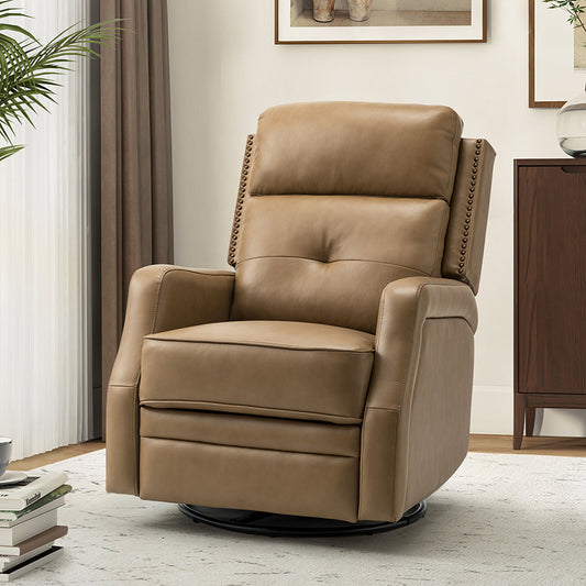 Benito 28.74" Wide Genuine Leather Swivel Rocker Recliner