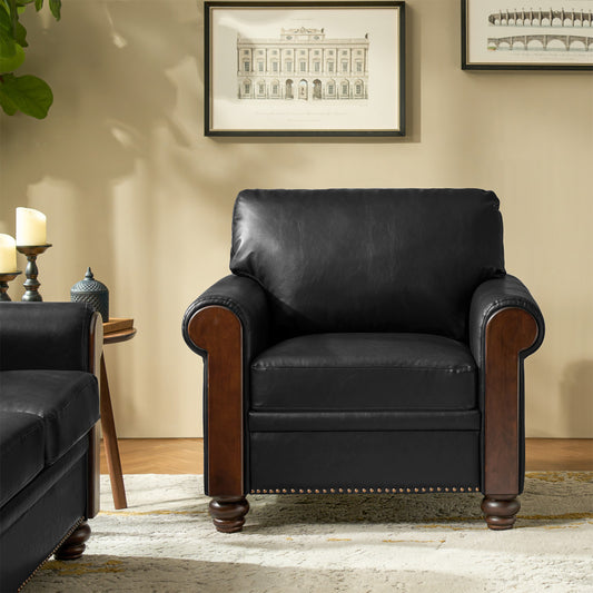 Julia Transitional PU Leather Armchair