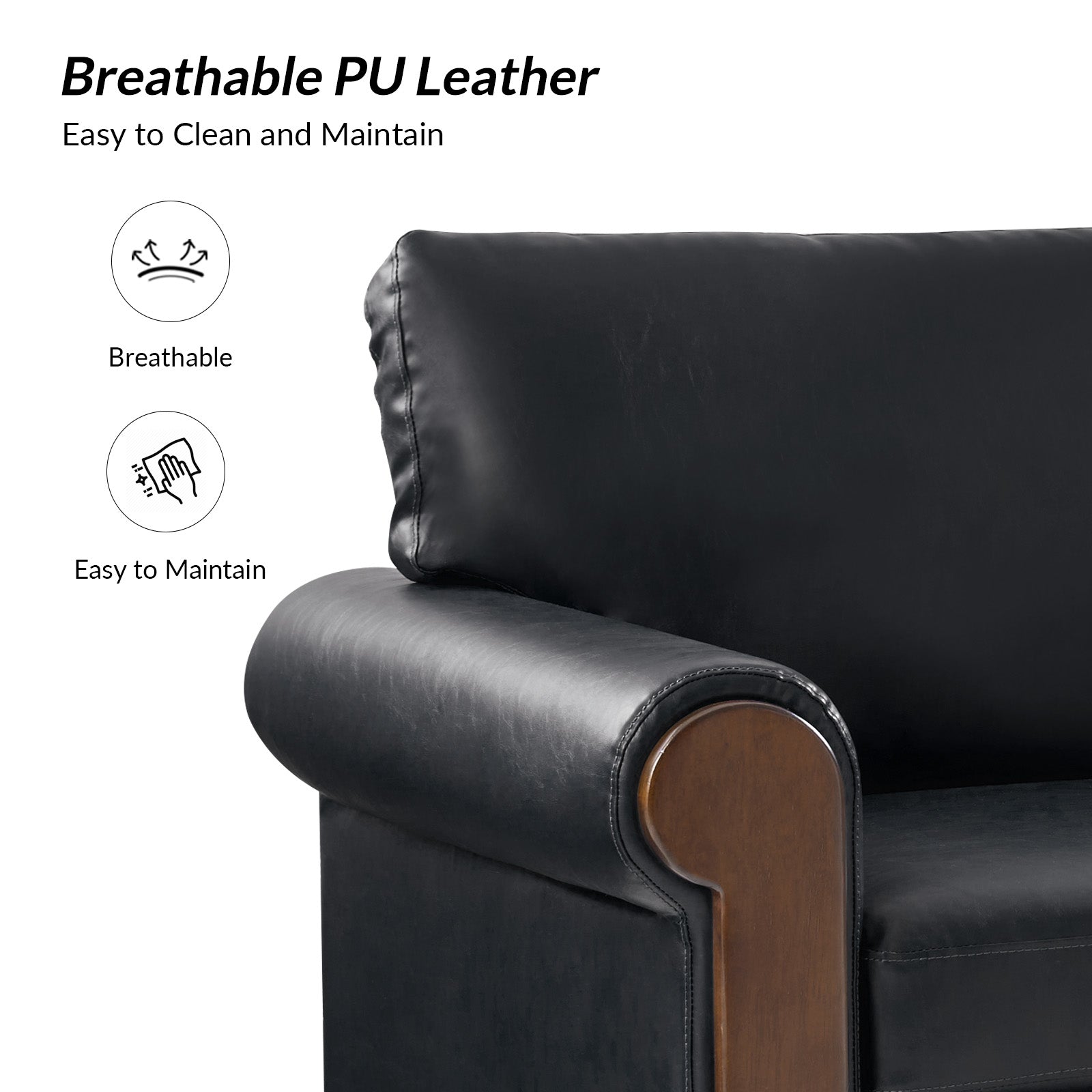 Julia Transitional PU Leather Armchair