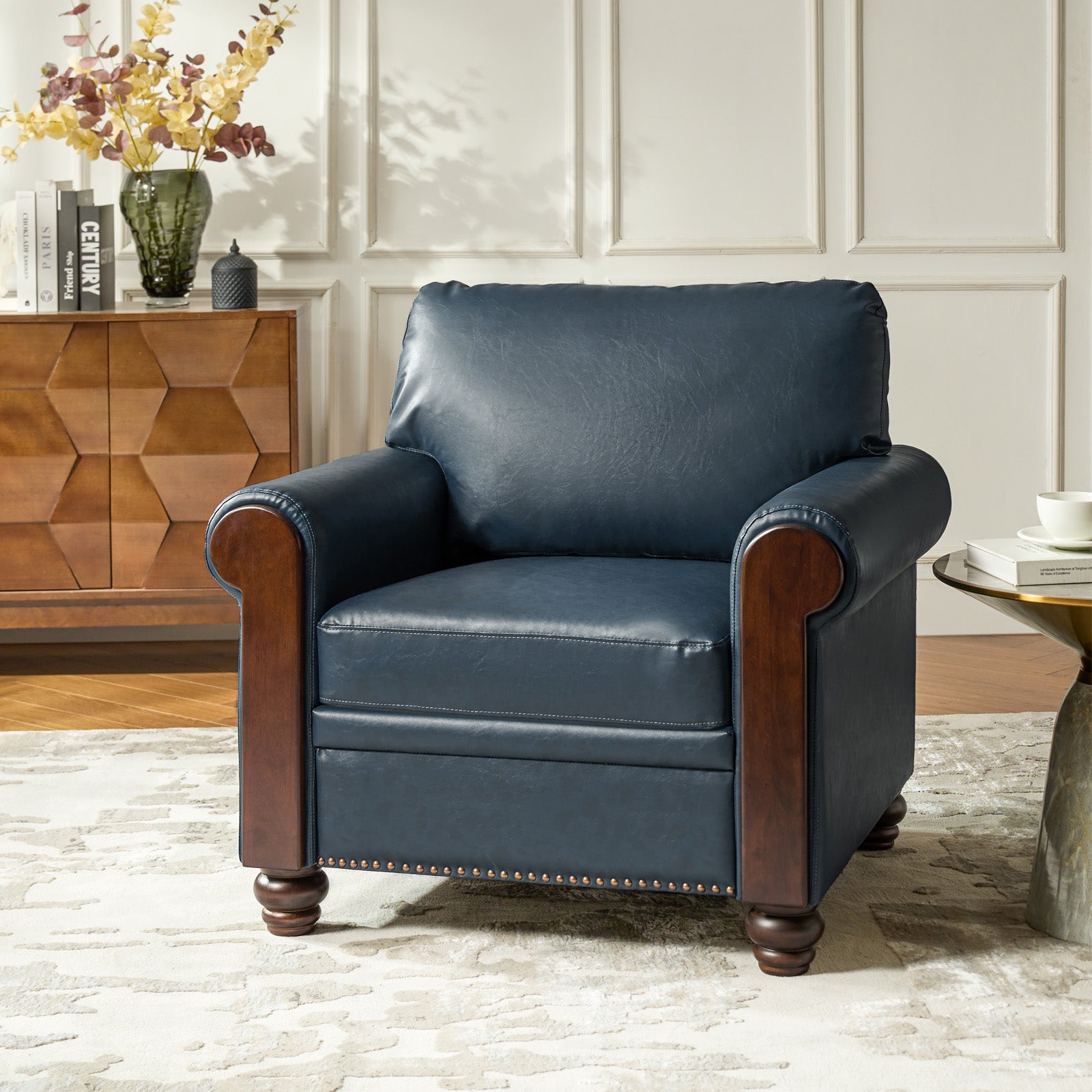 Julia Transitional PU Leather Armchair