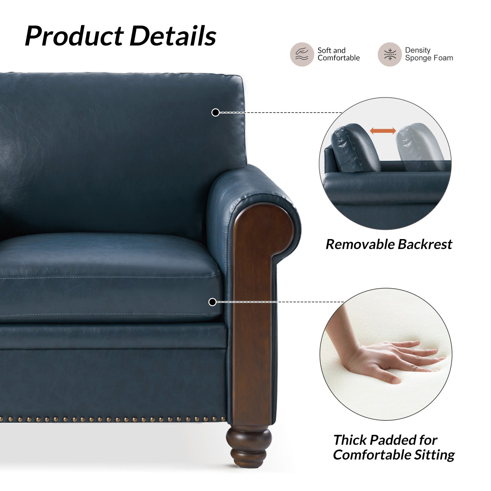 Julia Transitional PU Leather Armchair