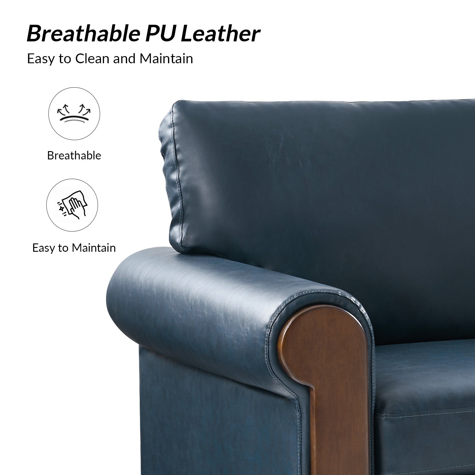 Julia Transitional PU Leather Armchair