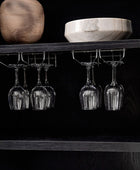 Estrella Modern Gold Frame Glass Display Cabinet with Wine Glass Rack-Bookcase and Bar Storage