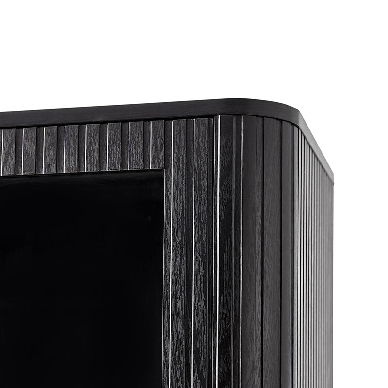 Estrella Modern Gold Frame Glass Display Cabinet with Wine Glass Rack-Bookcase and Bar Storage