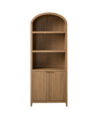 Modern Arched Bookcase with Slatted Cabinet