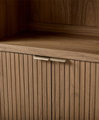 Modern Arched Bookcase with Slatted Cabinet