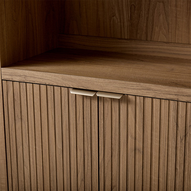 Modern Arched Bookcase with Slatted Cabinet