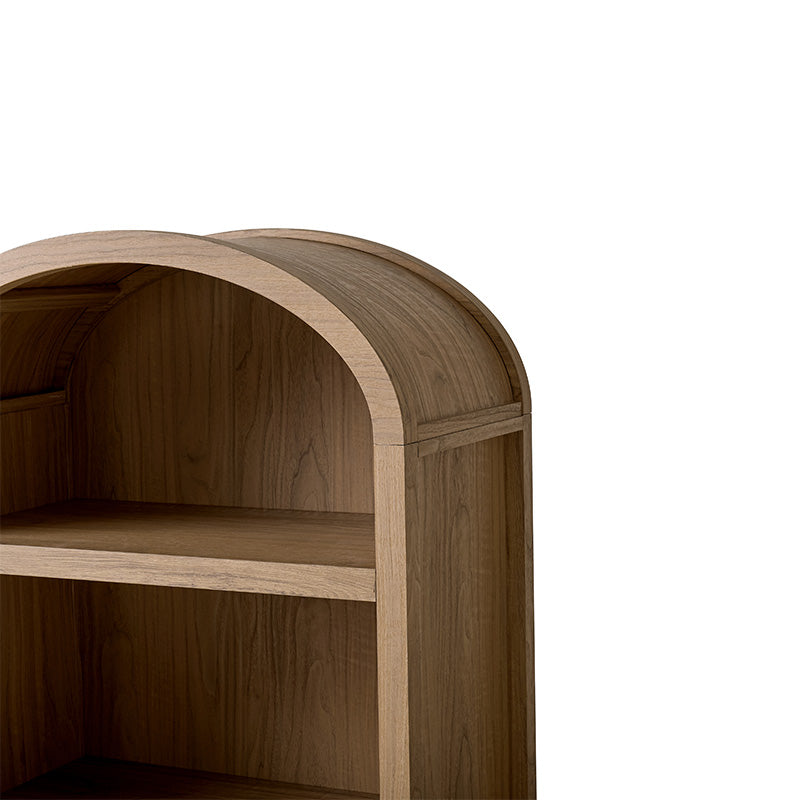 Modern Arched Bookcase with Slatted Cabinet