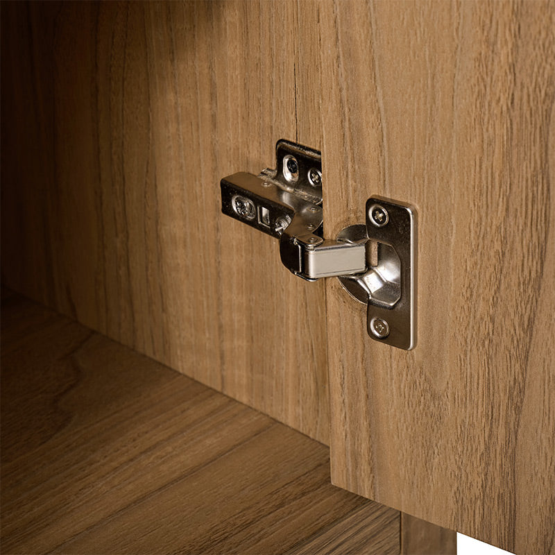 Modern Arched Bookcase with Slatted Cabinet