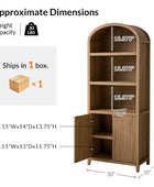 Modern Arched Bookcase with Slatted Cabinet