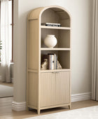 Modern Arched Bookcase with Slatted Cabinet