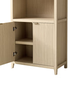 Modern Arched Bookcase with Slatted Cabinet