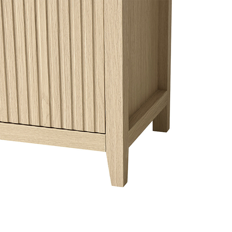 Modern Arched Bookcase with Slatted Cabinet