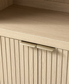 Modern Arched Bookcase with Slatted Cabinet