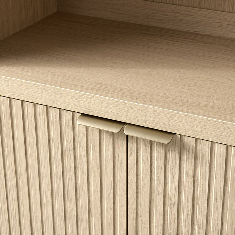 Modern Arched Bookcase with Slatted Cabinet