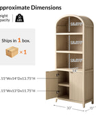 Modern Arched Bookcase with Slatted Cabinet