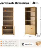 Silvia Modern Wood Veneer Bookcase with LED Lighting & Gold Accents