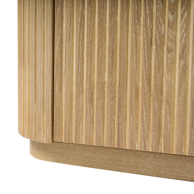 Silvia  Modern Fluted Wood Bookcase Cabinet