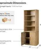 Silvia  Modern Fluted Wood Bookcase Cabinet