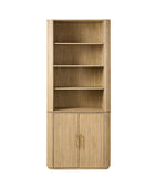 Silvia  Modern Fluted Wood Bookcase Cabinet