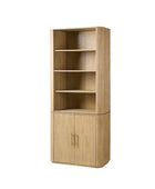 Silvia  Modern Fluted Wood Bookcase Cabinet