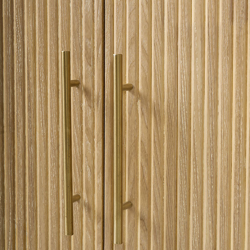 Silvia  Modern Fluted Wood Bookcase Cabinet