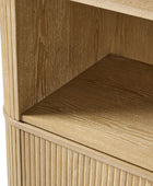 Silvia  Modern Fluted Wood Bookcase Cabinet