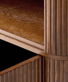 Silvia  Modern Fluted Wood Bookcase Cabinet