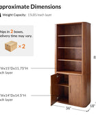 Silvia  Modern Fluted Wood Bookcase Cabinet
