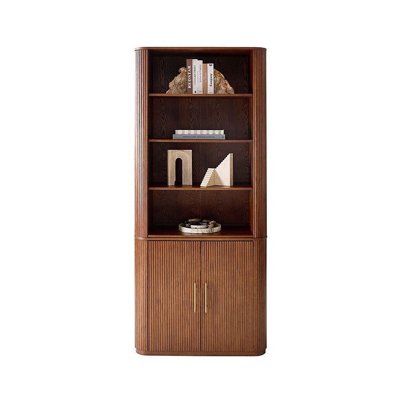 Silvia  Modern Fluted Wood Bookcase Cabinet