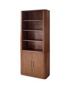 Silvia  Modern Fluted Wood Bookcase Cabinet