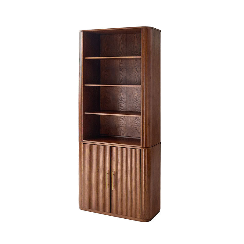 Silvia  Modern Fluted Wood Bookcase Cabinet