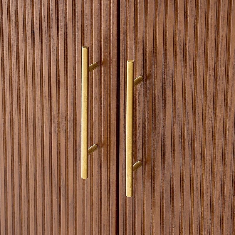 Silvia  Modern Fluted Wood Bookcase Cabinet