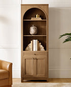 Baggio Modern Storage Bookcase with Smooth-Glide Drawer and LED