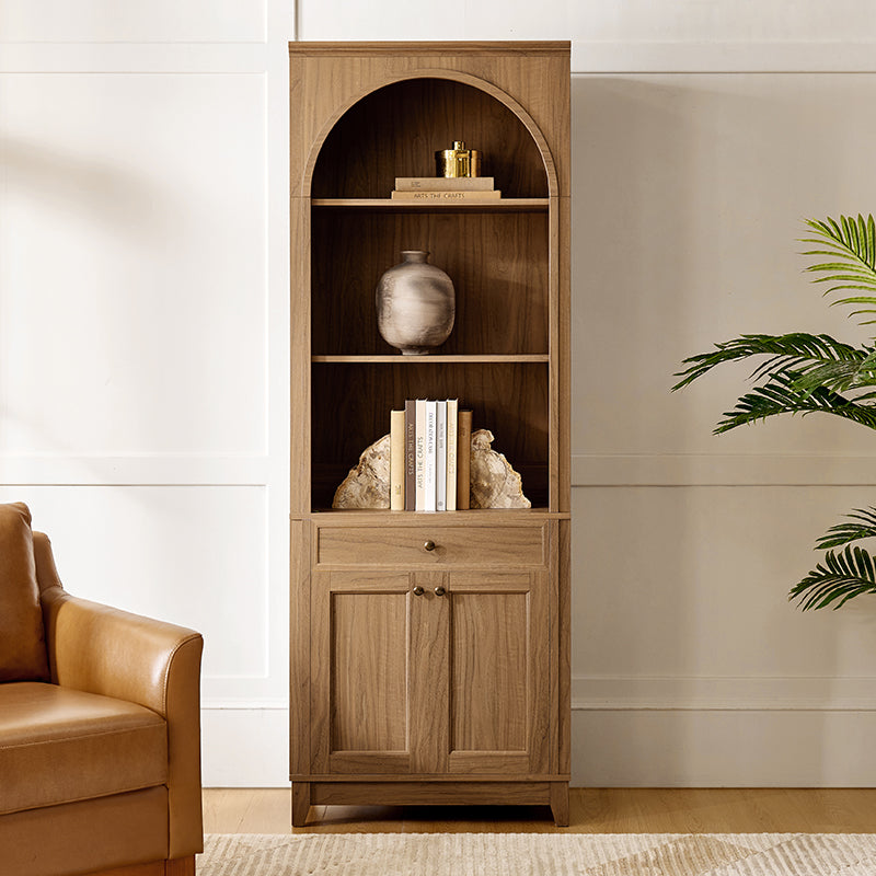 Baggio Modern Storage Bookcase with Smooth-Glide Drawer and LED